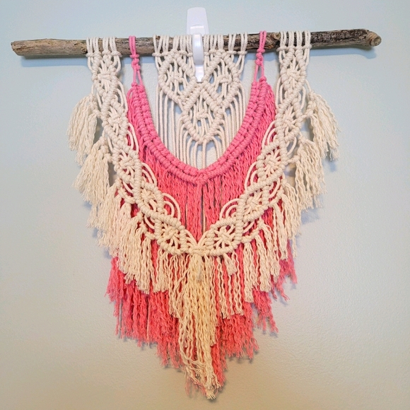 Hand crafted pink and cream macreme